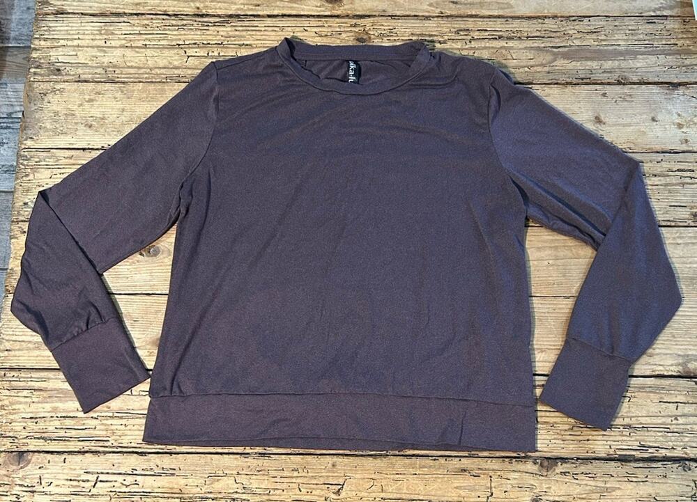 Lukka Lux Women’s Size M Plum Heathered Long Sleeve Shirt NWOT